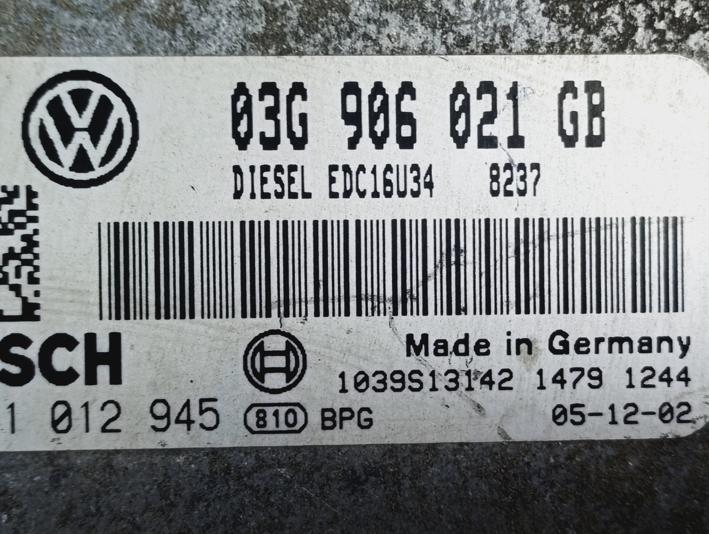computer control unit of the engine OE 03G906021GB VW TOURAN 1 and 04-07