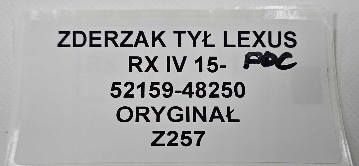 bumper rear part LEXUS RX IV 15- PDC 52159-48250 ORYG