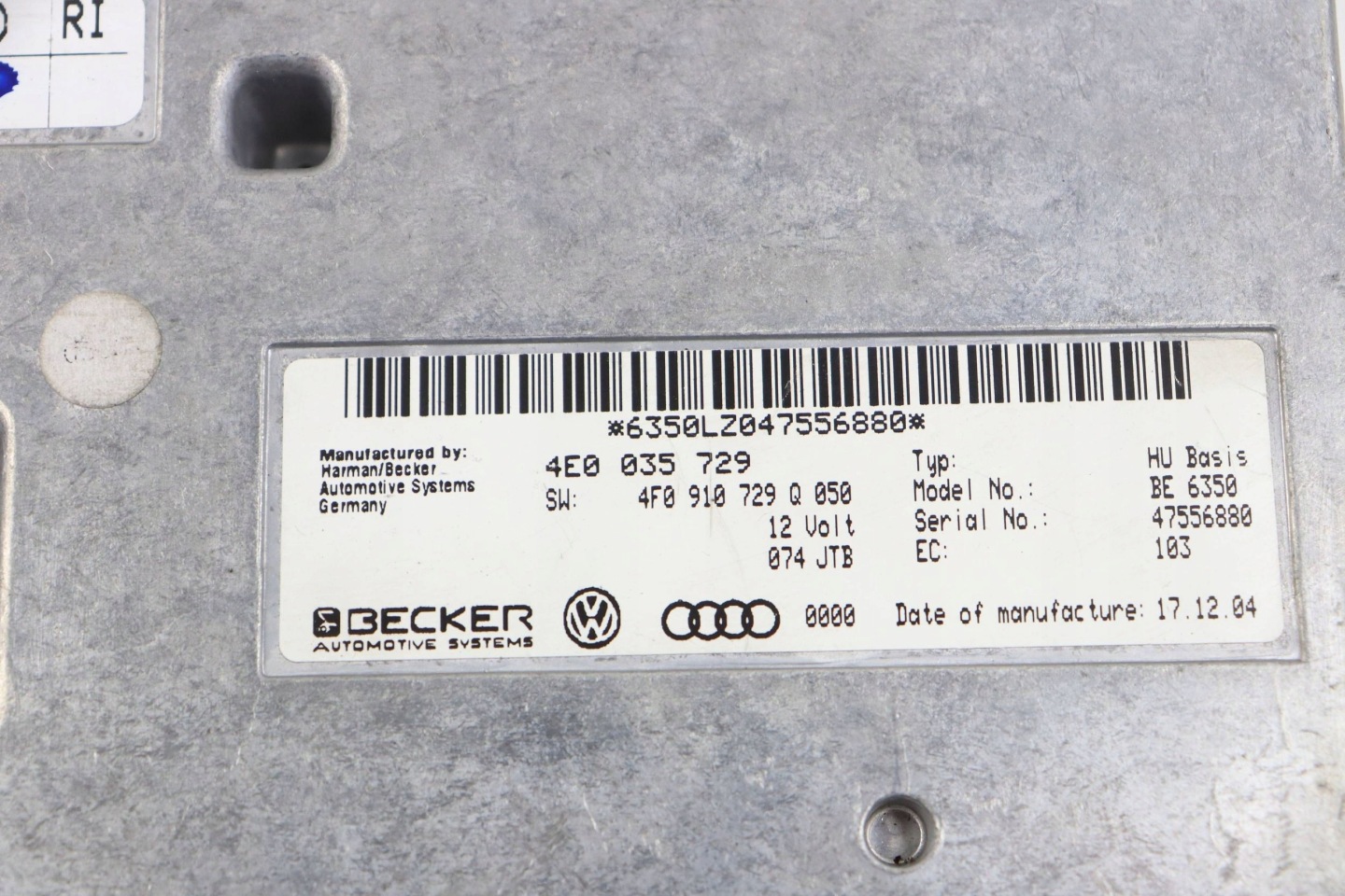 AUDI A6 C6 control unit module navigation devices module MMI 4E0035729 4F0910729Q