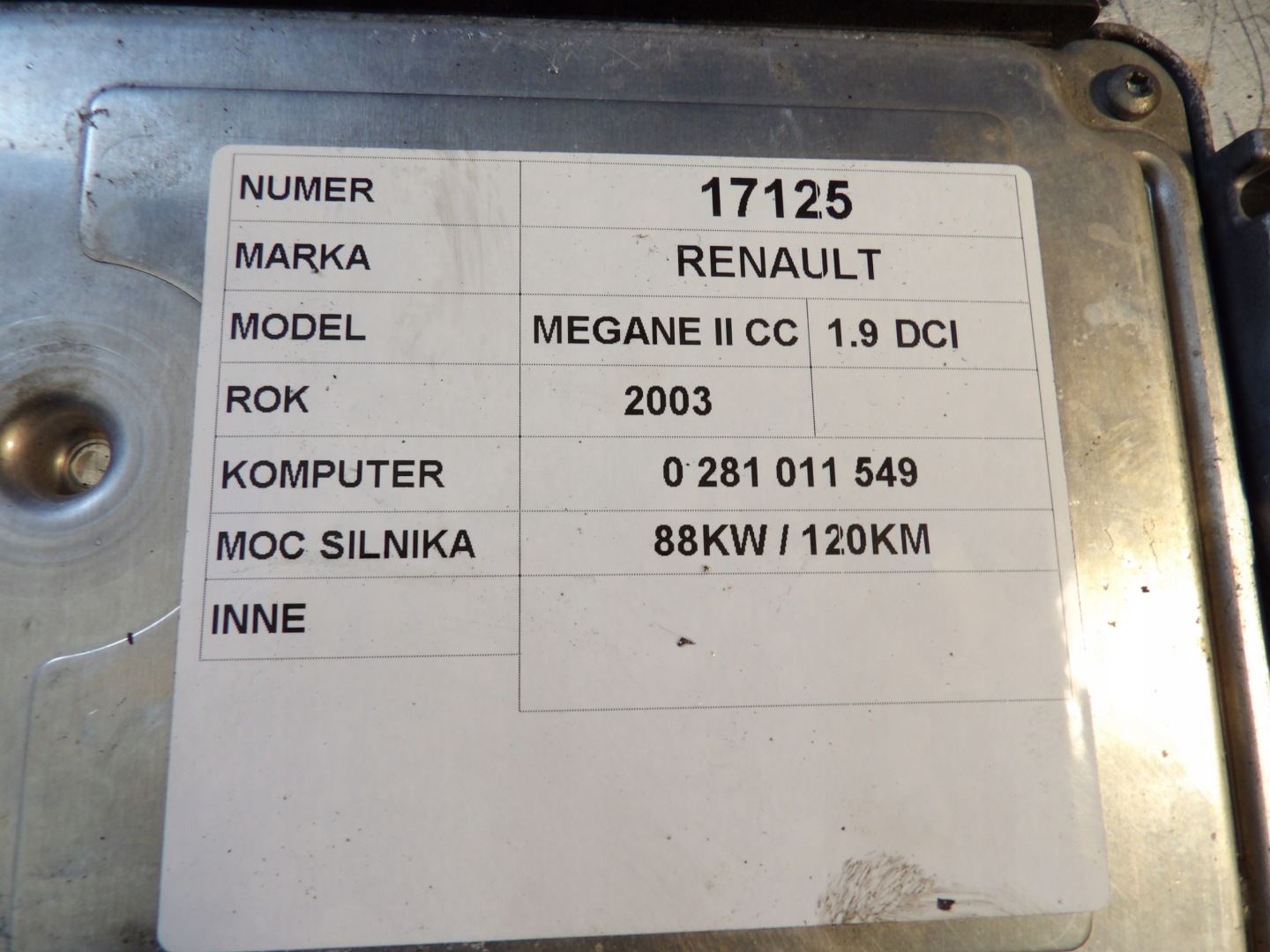 Renault Megane II CC coupe computer, control unit 0281011549, 8200310863