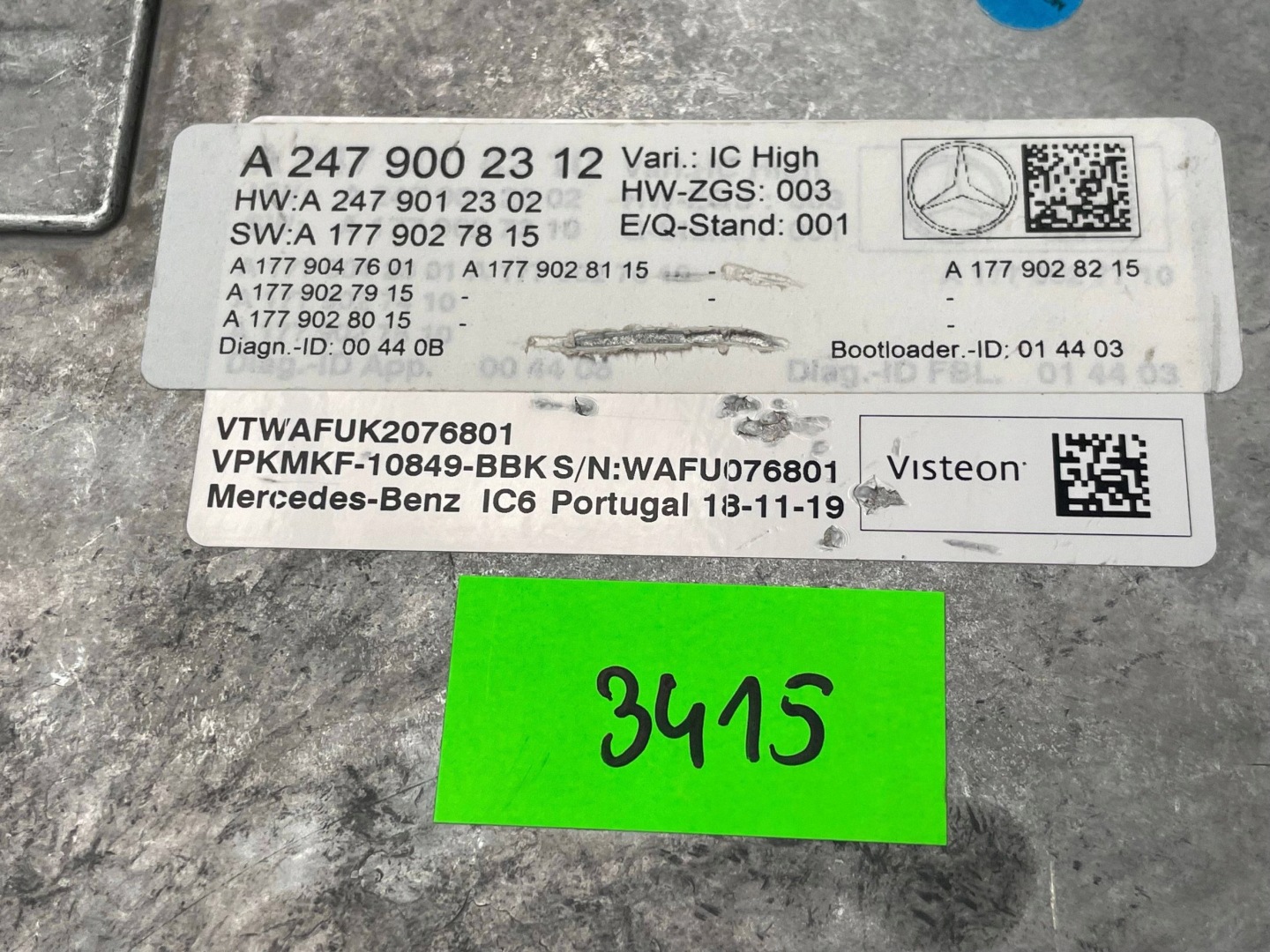 MERCEDES W247 Module Instruments tachymètre compte tours A2479002312 !J