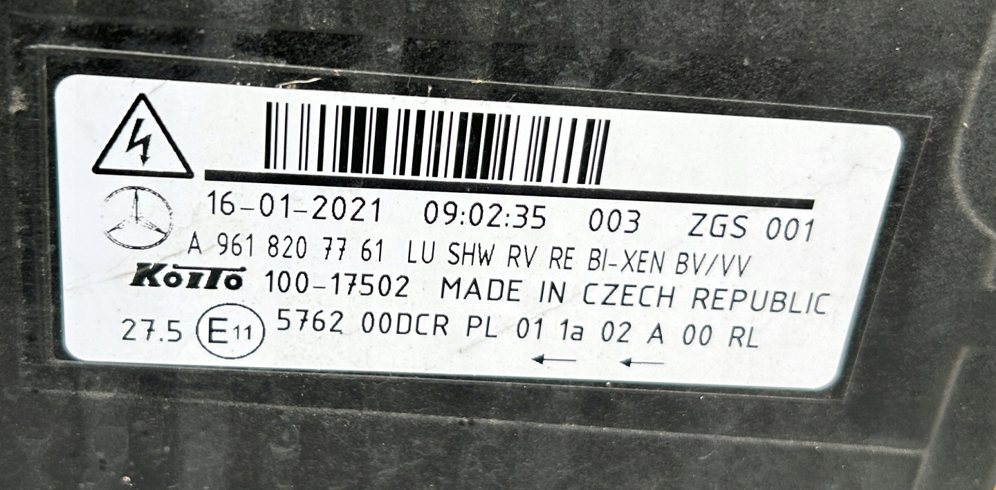 light right front MERCEDES AROSC ANTOS XENON A9618207761