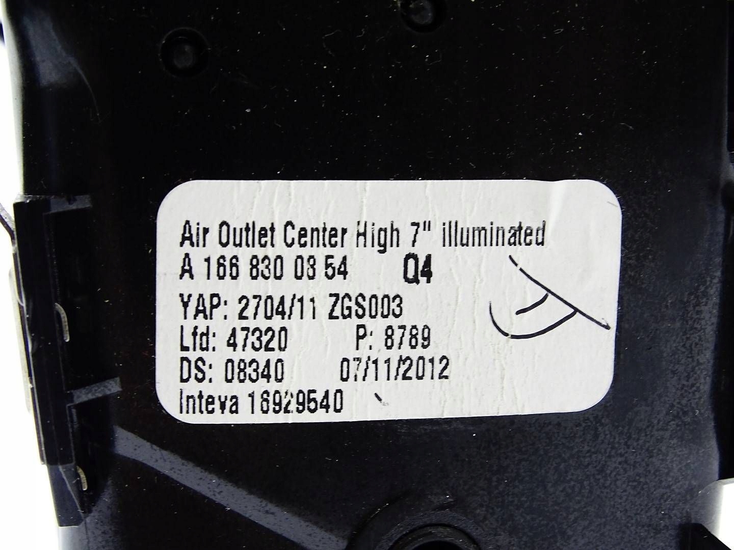 grid air conditioning devices central frame RADIA MERCEDES ML W166 A1668300854