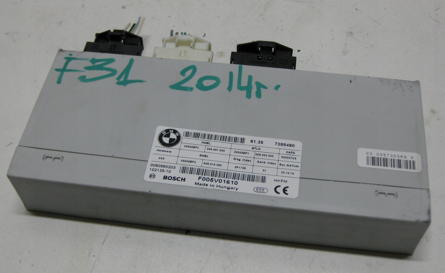 BMW F31 2.0D 14R control unit bonnet boot 7388490