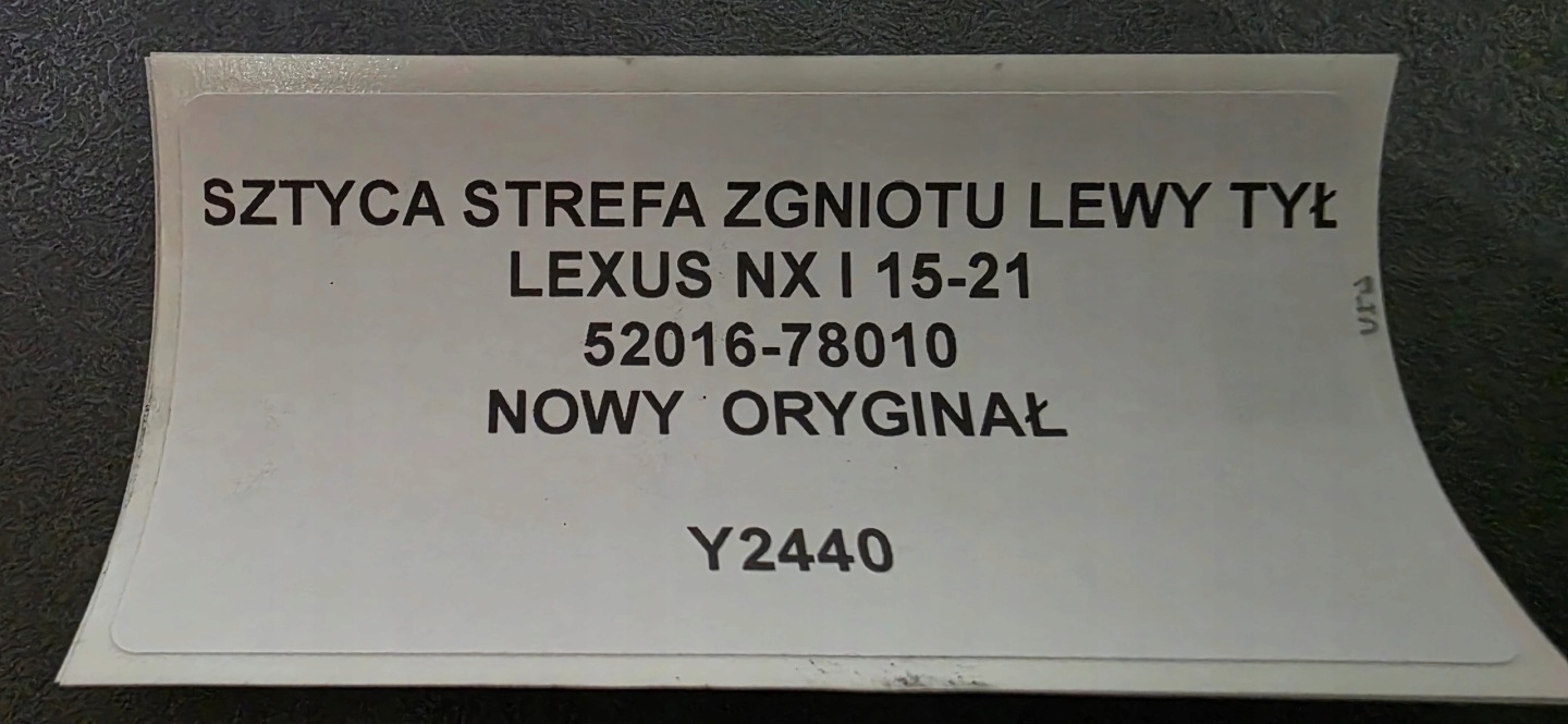 part beam tip left rear part LEXUS NX and 14-21 new original 52016-78010