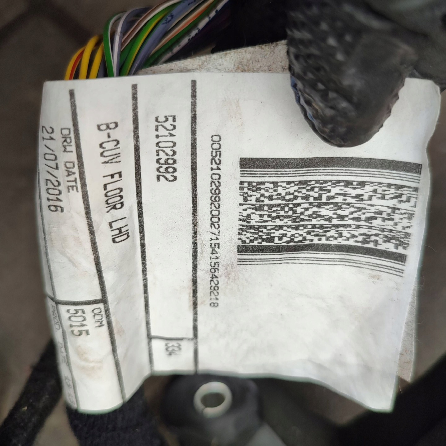 bundle przewodow (wiring electrical) Fiat 500X 52102992