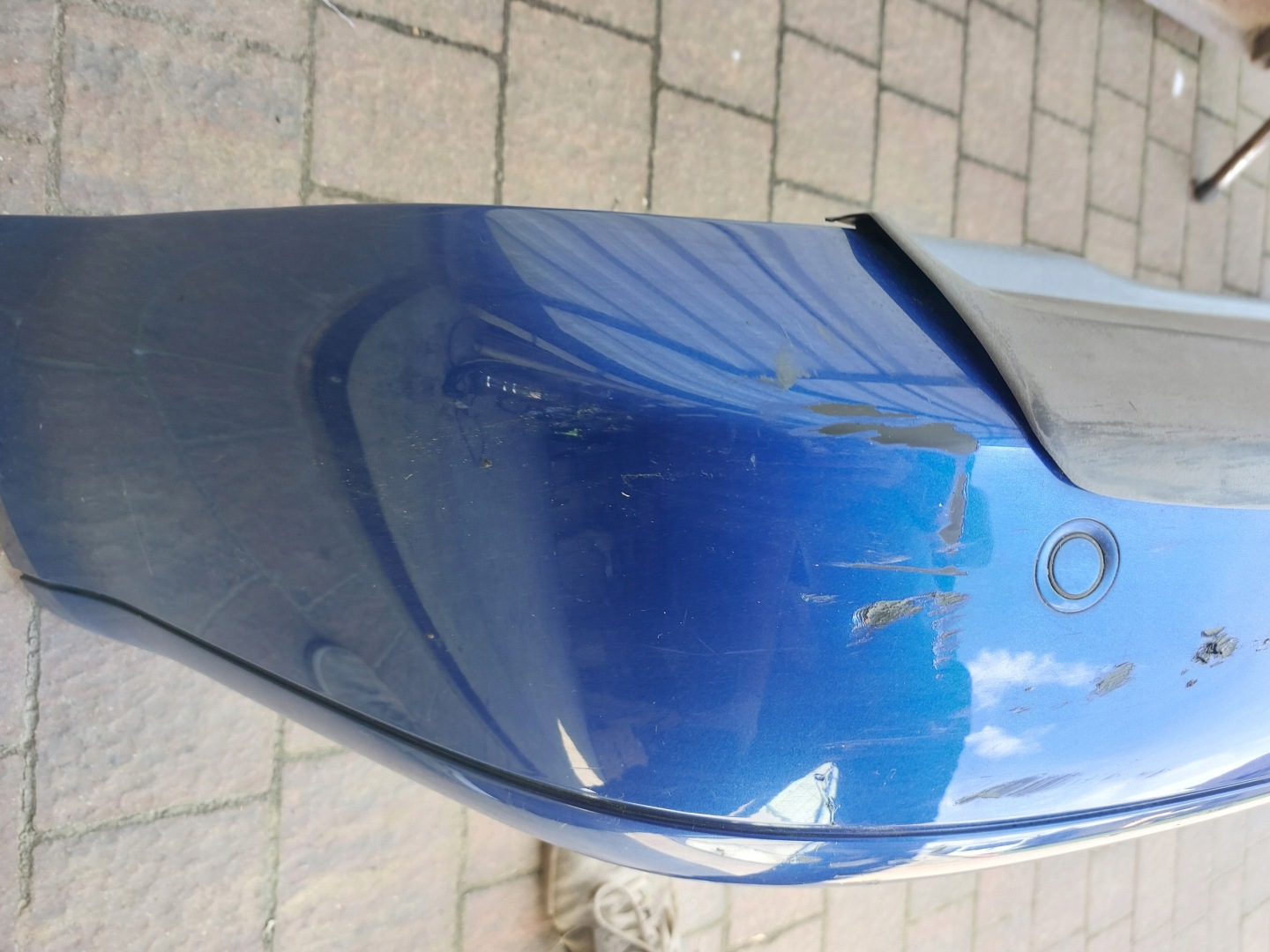 bumper rear part VW CADDY 12r PDC blue