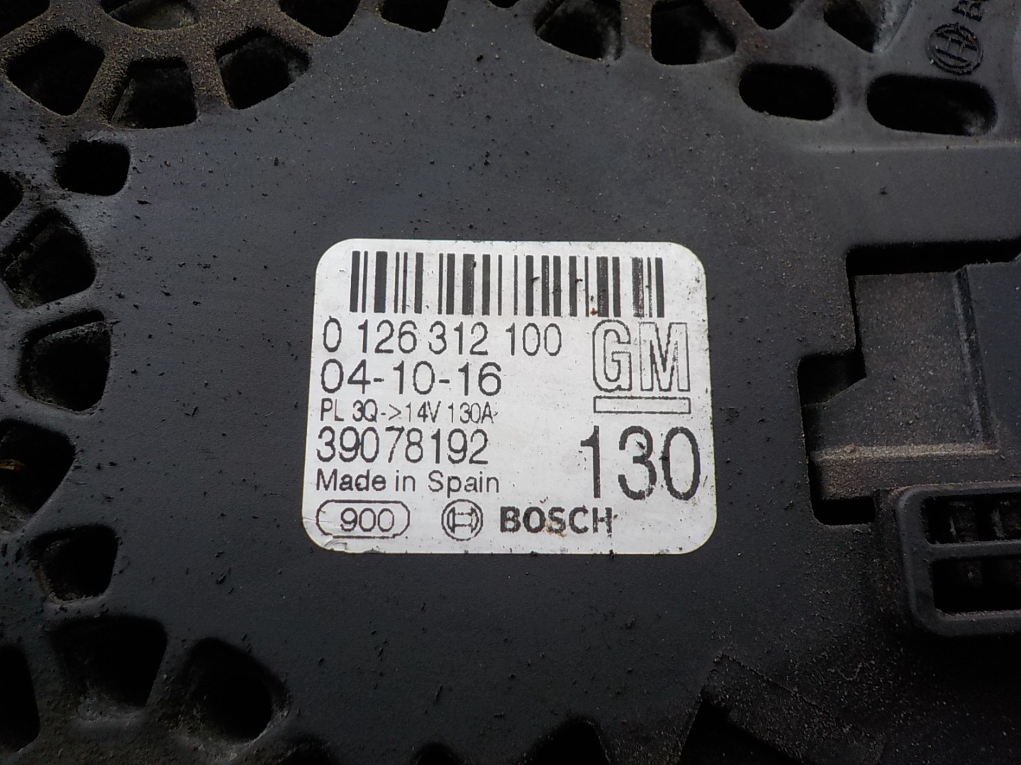 OPEL ASTRA K 1.0 TB ORG ALTERNATOR 39078192 0126312100
