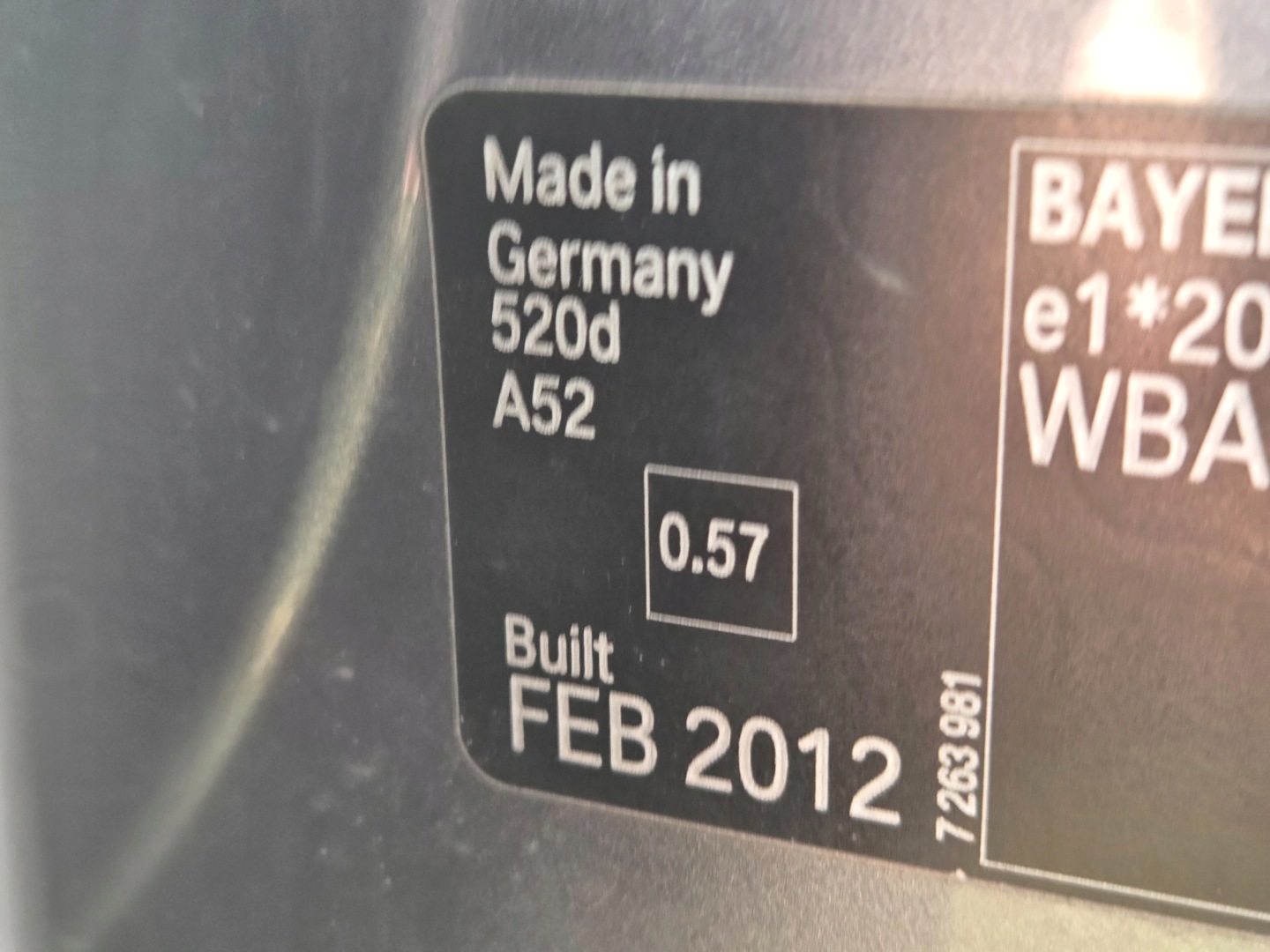 Tür links hinten BMW F10 A52