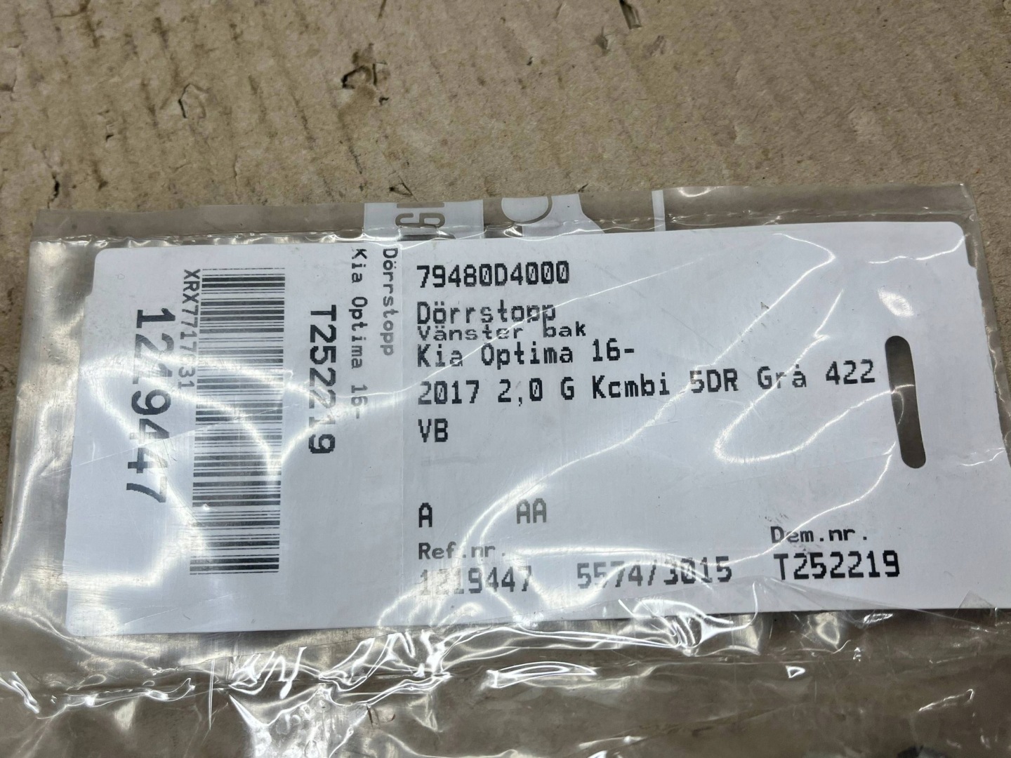 limiter door tylnych KIA Optima 79480D4000