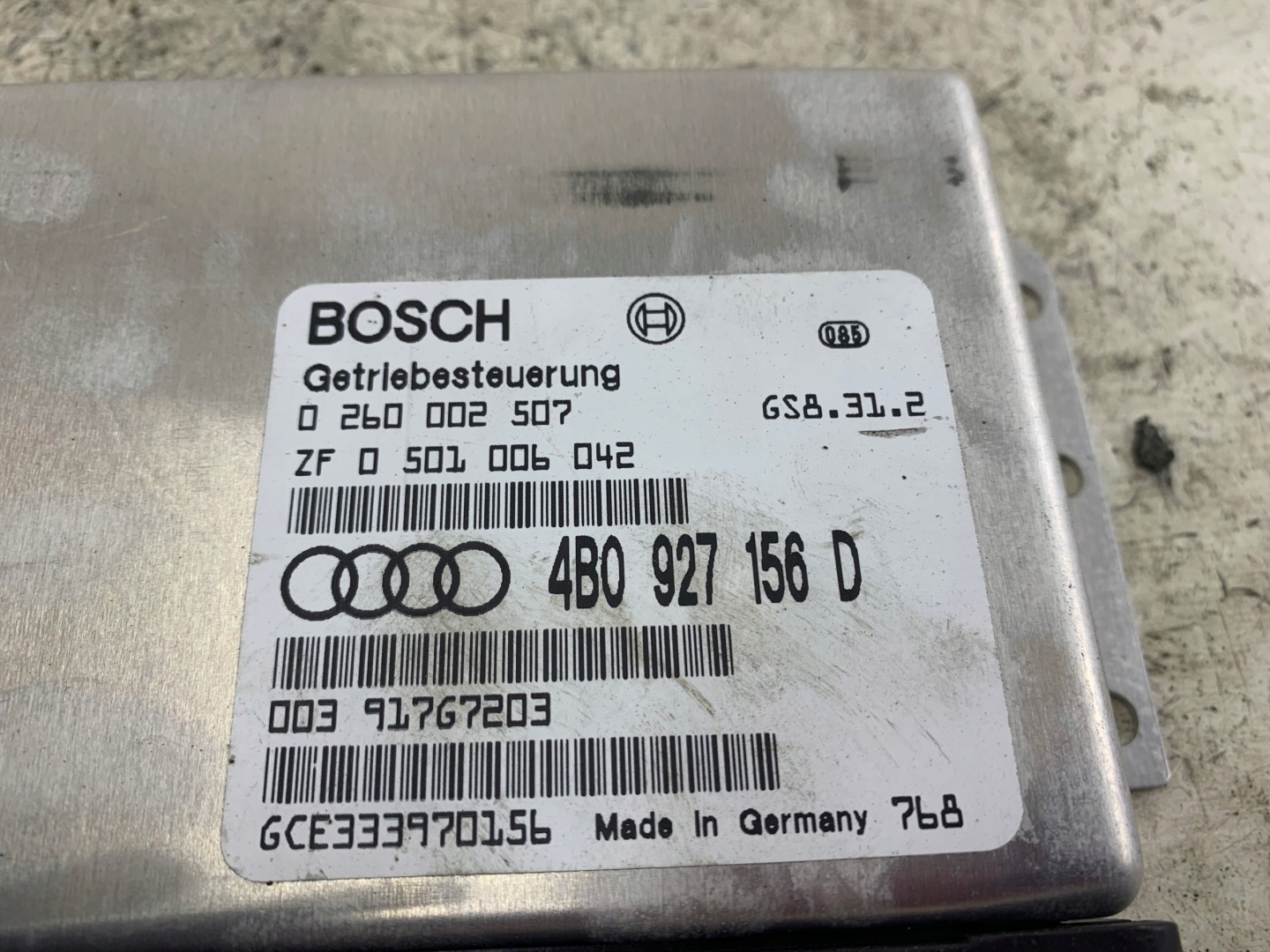 AUDI A6 C5 unité de commande électronique uce module boîte de vitesses engrenage 4B0927156D