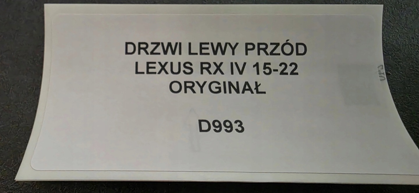 door left front LEXUS RX IV 15-22 original