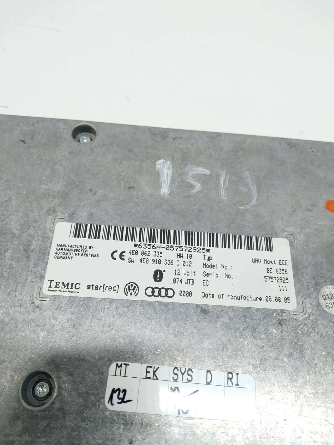 module BLUETOOTH 4E0862335 Audi A8 II (2002-2010) D3