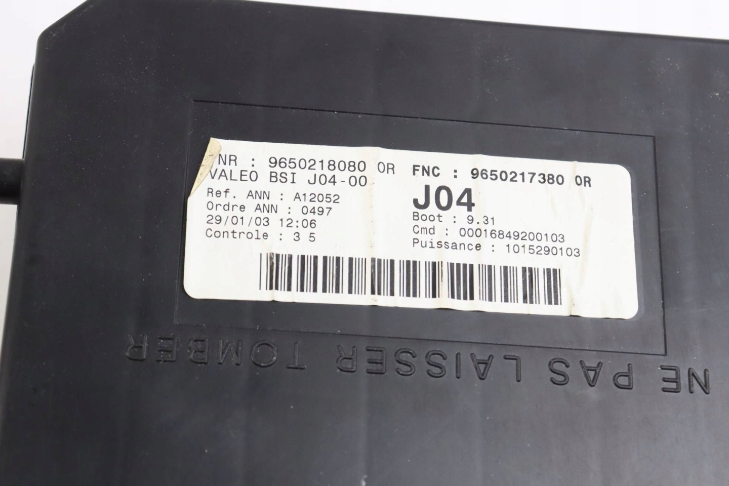CITROEN PEUGEOT module compartment BSI 9650218080 9650217380