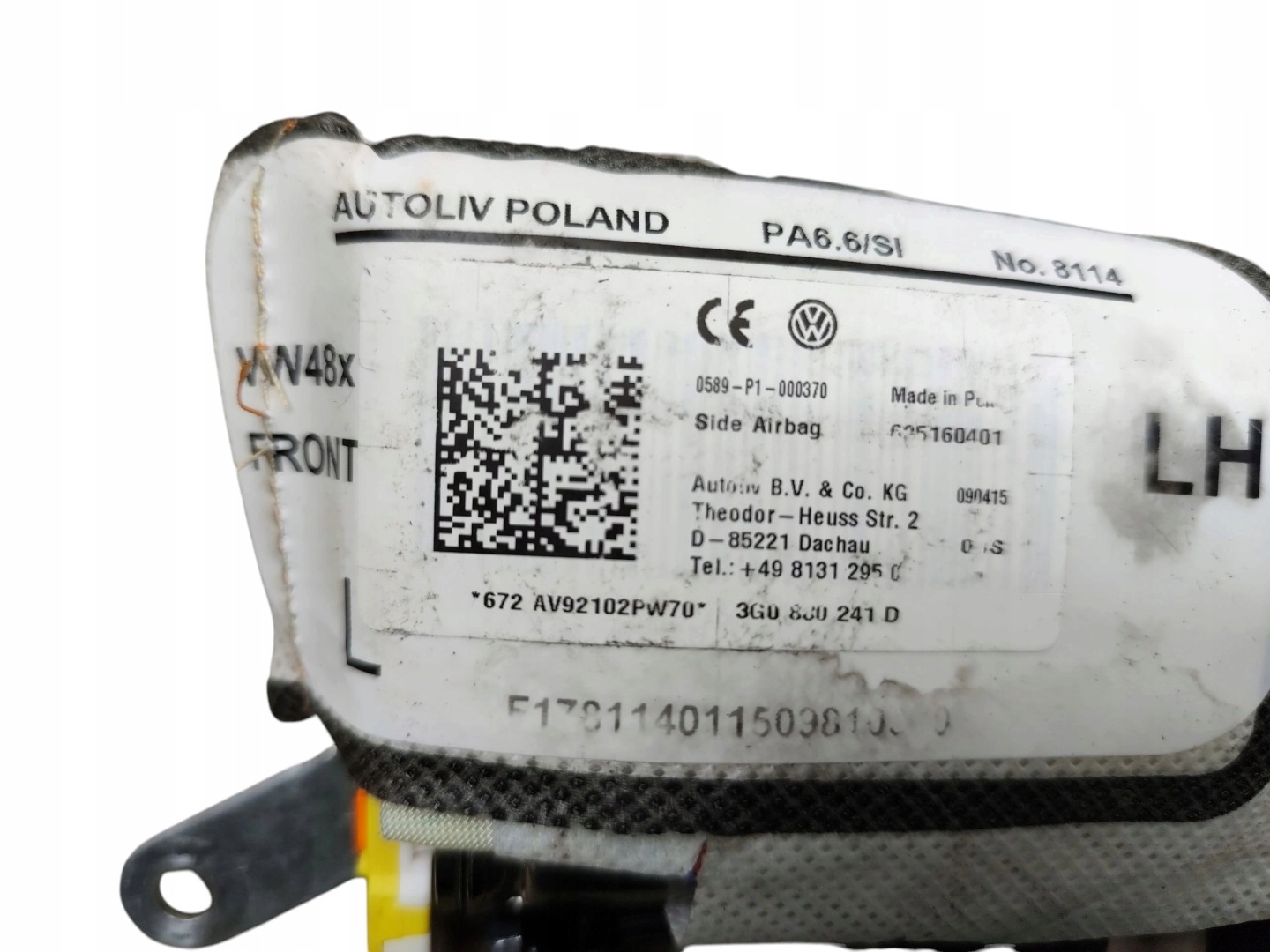 Airbag AIRBAG SITZ links VW PASSAT B8 3G0880241D