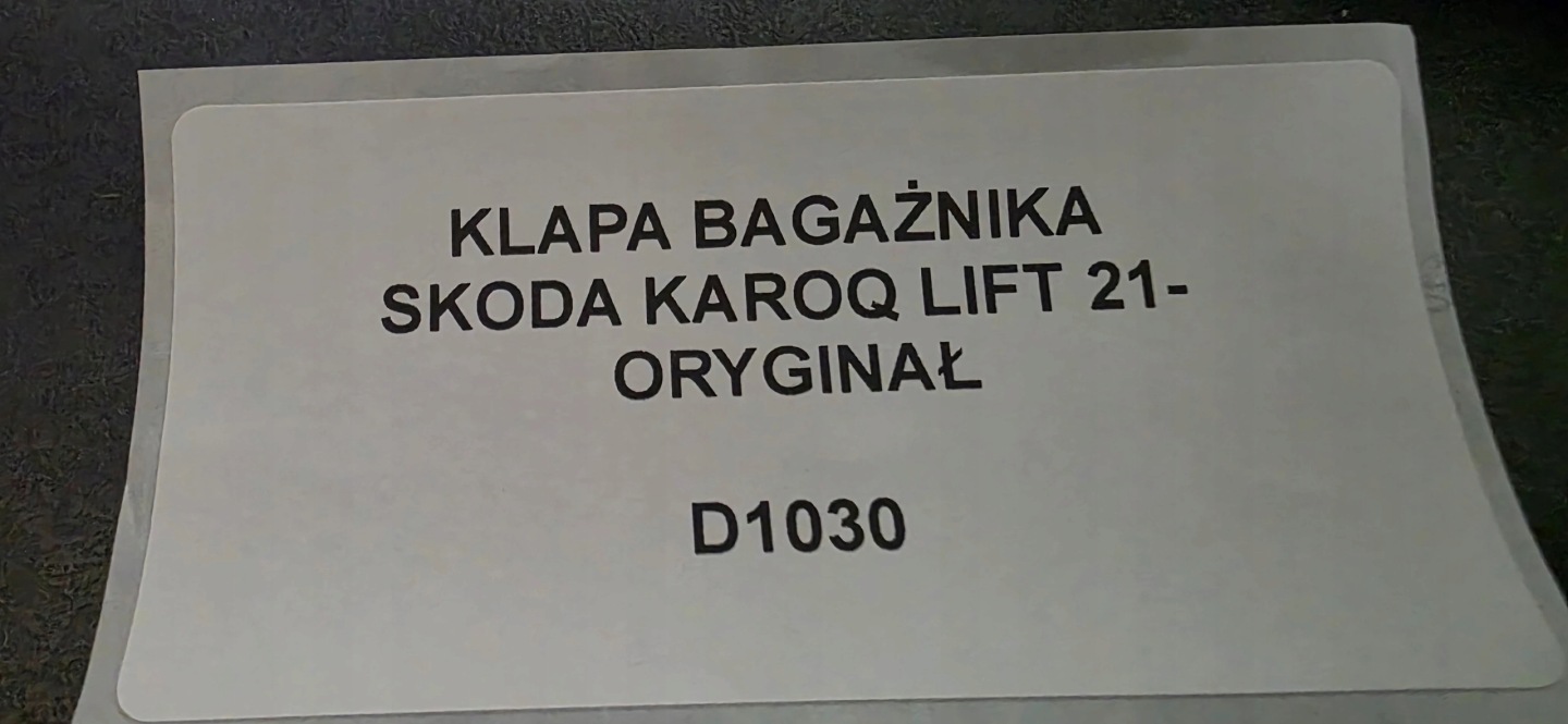 trunk door boot SKODA KAROQ LIFT 21- original