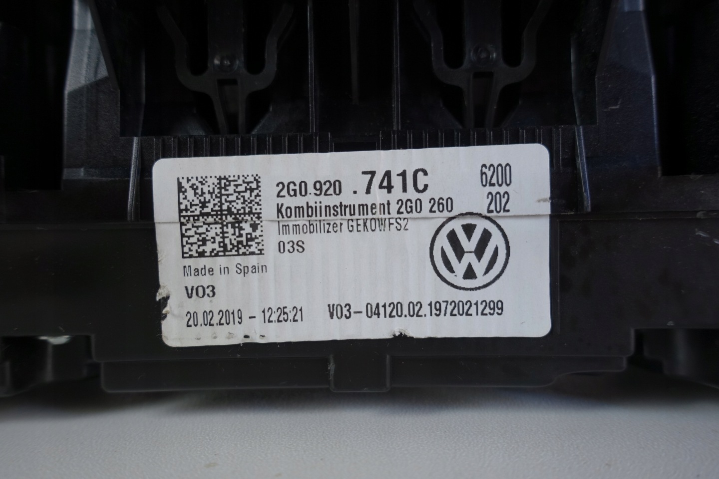dials dials VW POLO VI 2G0 120KM 2G0920741C