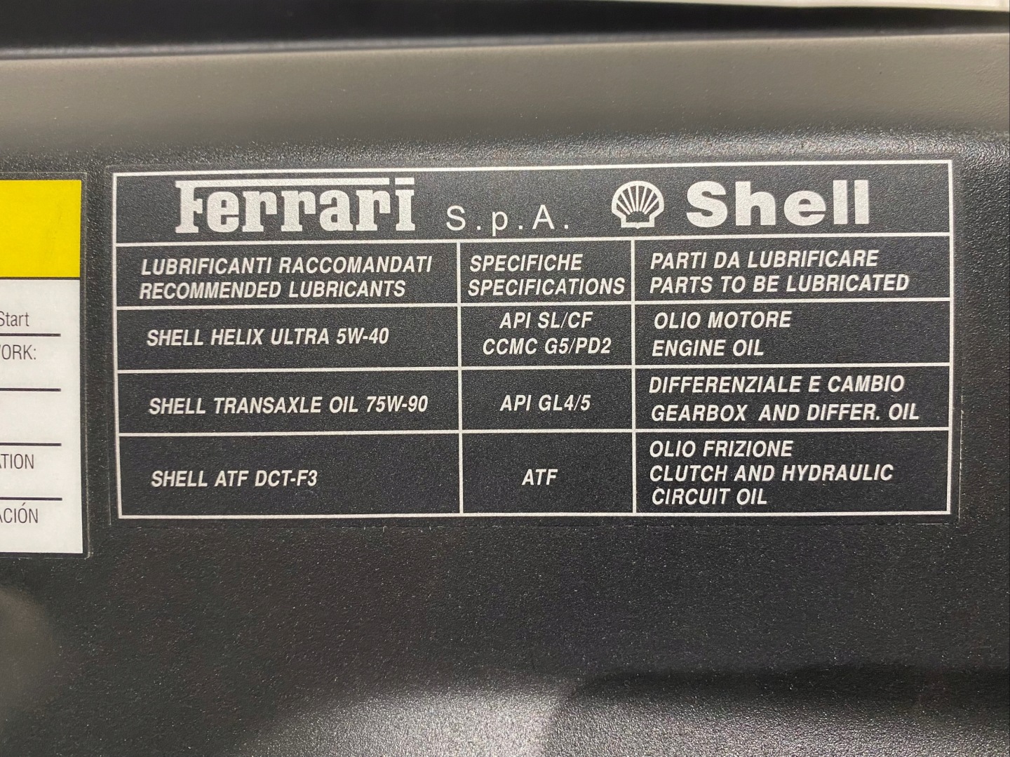 FERRARI 458 ITALIA motor cover panel 82904900