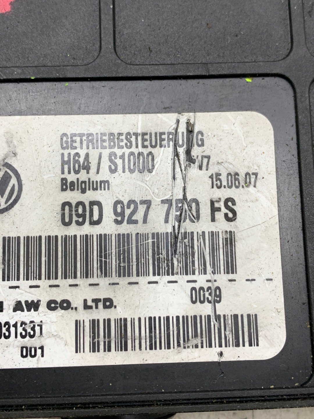 Bedienteil Getriebe getriebe 09D927750FS AUDI