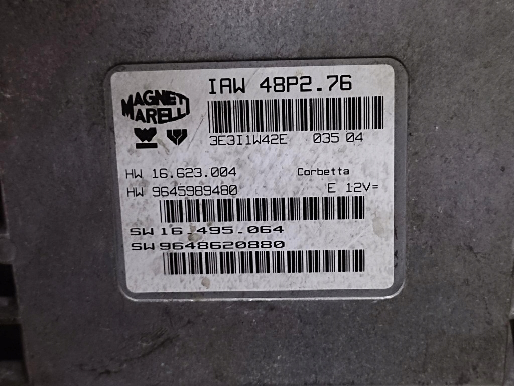 PEUGEOT 206 1.1 control unit of the engine 9648620880