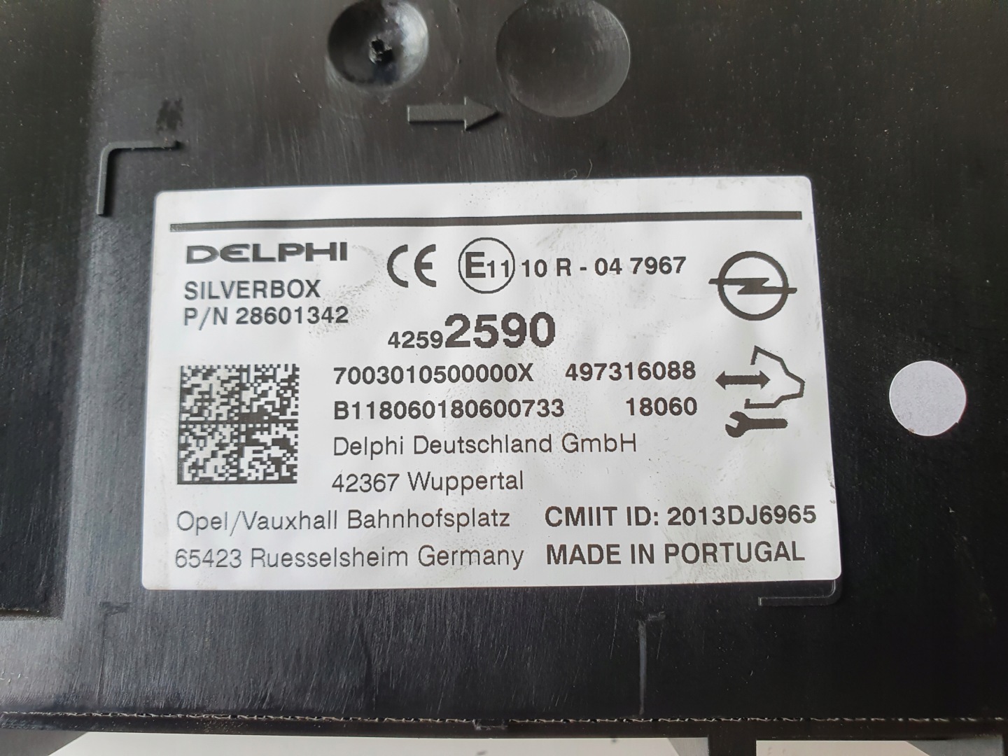 OPEL ASTRA K Module RADIA SILVERBOX 42592590