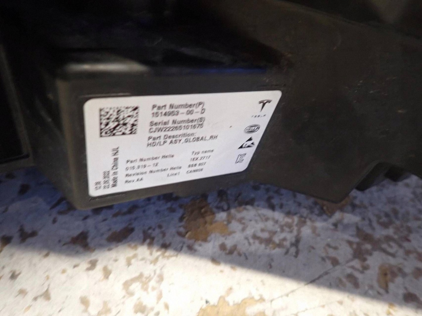 light front front right TESLA 3 2017- FULL LED 1514953-00-D