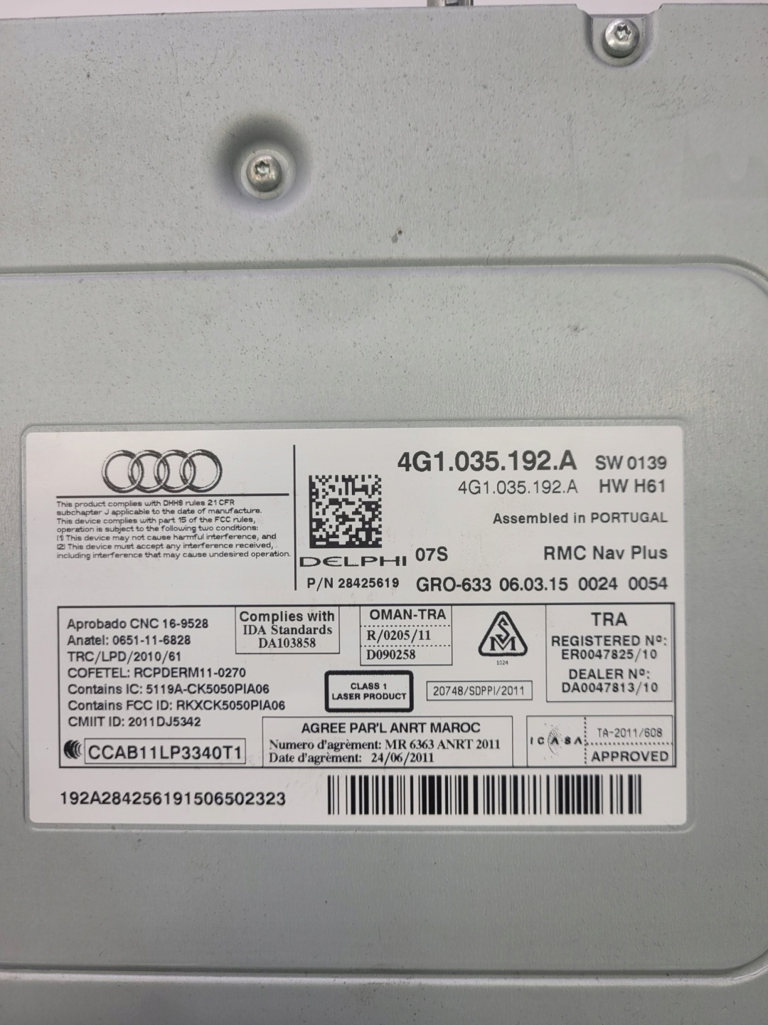 JEDNOSTKA MMI player AUDI A7 A6 C7 LIF 4G1035192A