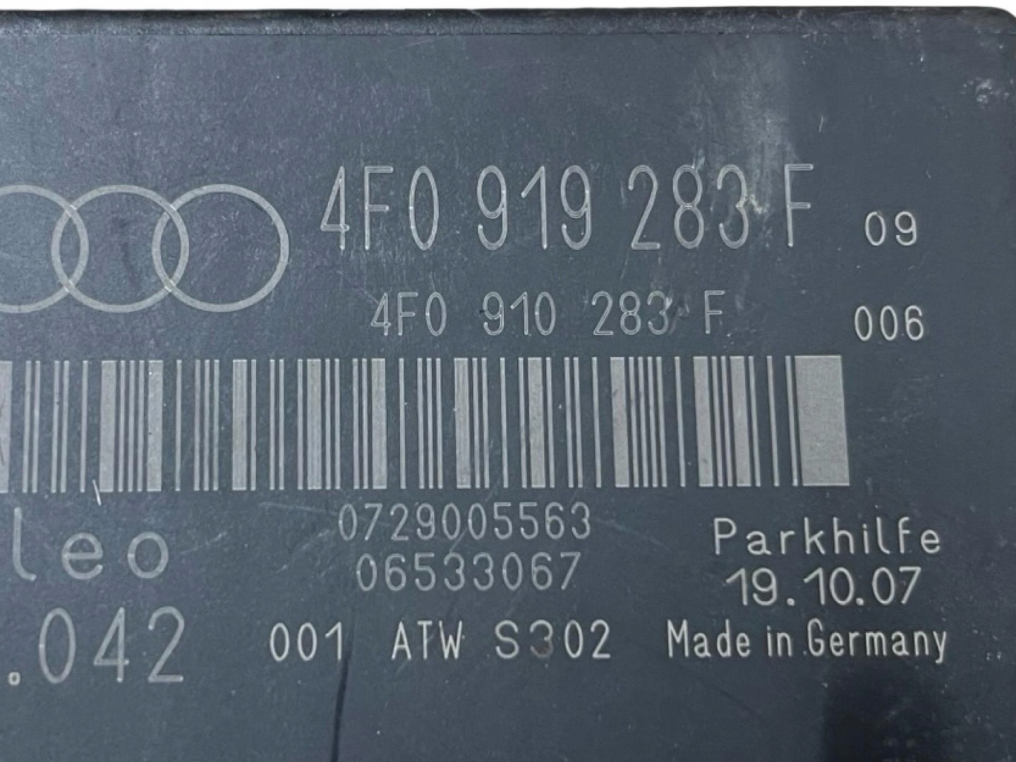 Bedienteil czujnikow Parken Audi A6 C6 2007 4F0919283F