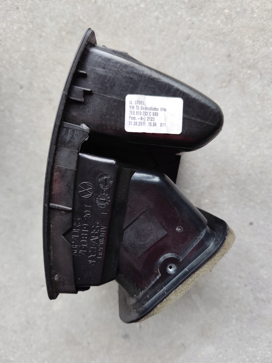 grid air conditioning devices left side VW T5 LIFT 7E0819203C