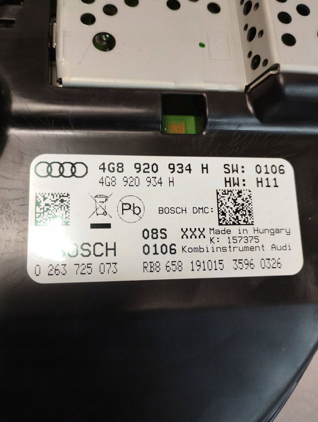 Audi A7 4G 2016 3.0 TDI dials dials 4G8920934H
