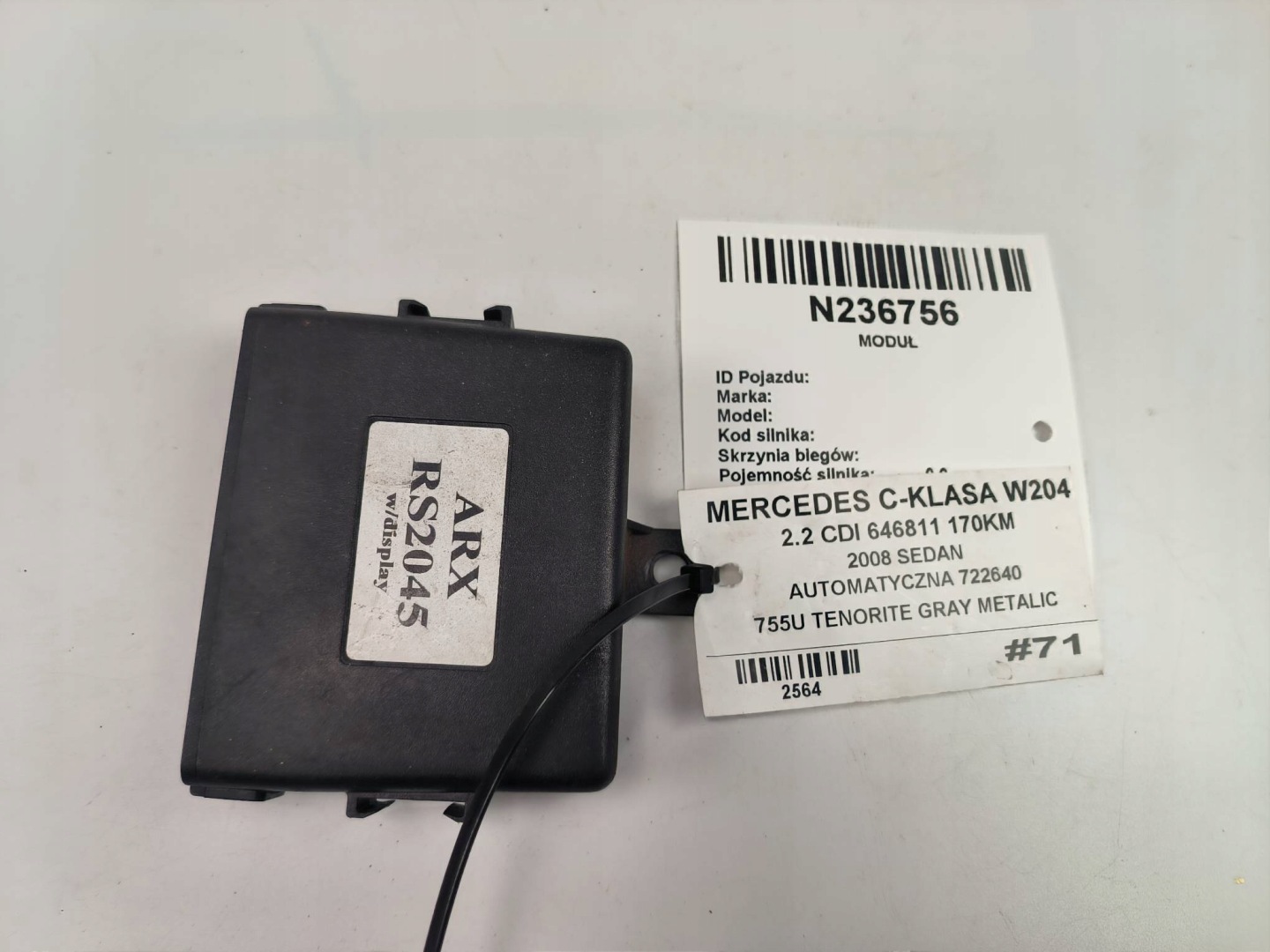 modulo ARX RS2045 MERCEDES C-KLASA W204