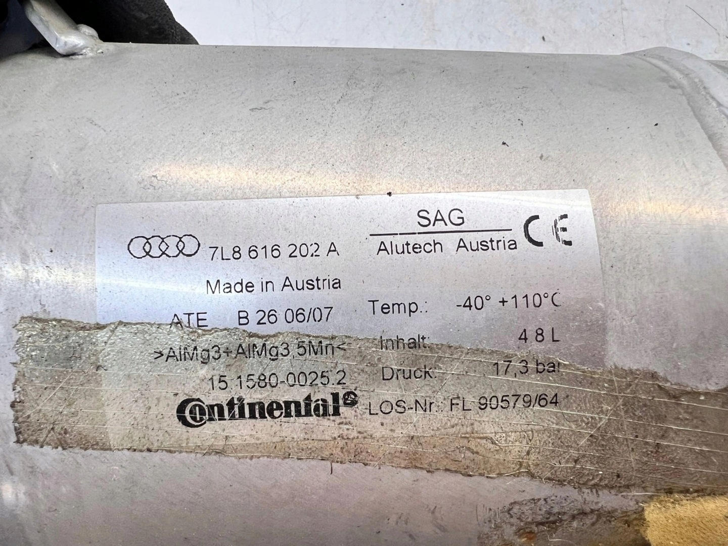 Behälter luft Achsträgers AUDI Q7 4L 7L8616202A