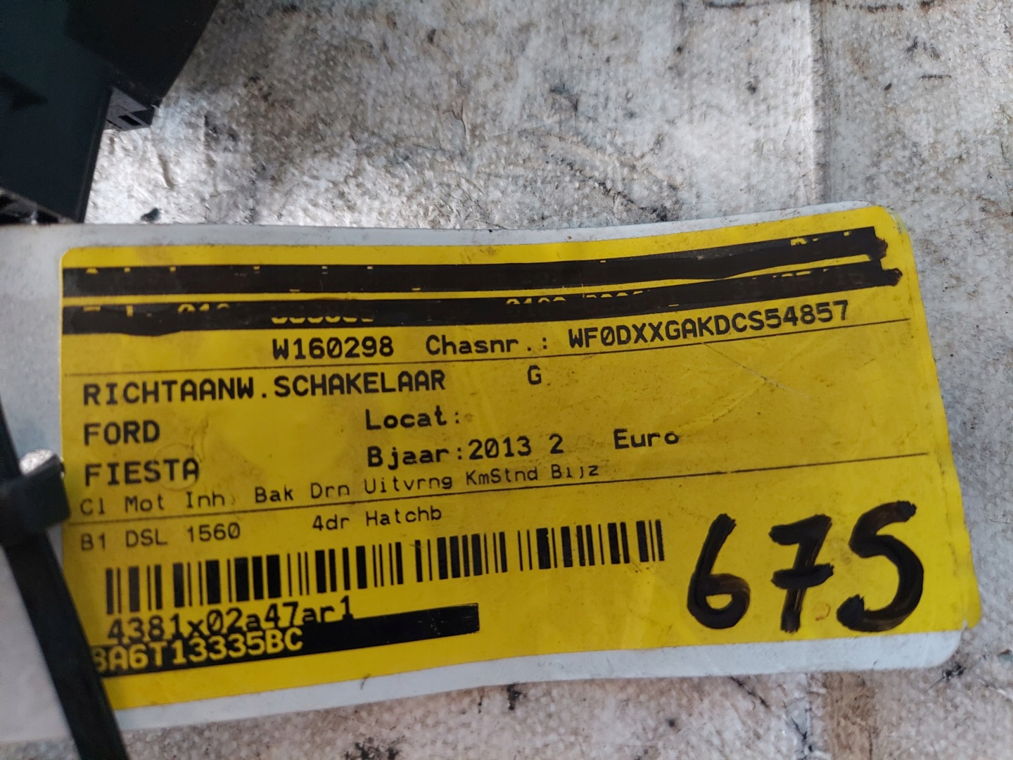 devio luci devio volante devio luci tergicristallo tergi FIESTA MK 6 8A6T13335BC