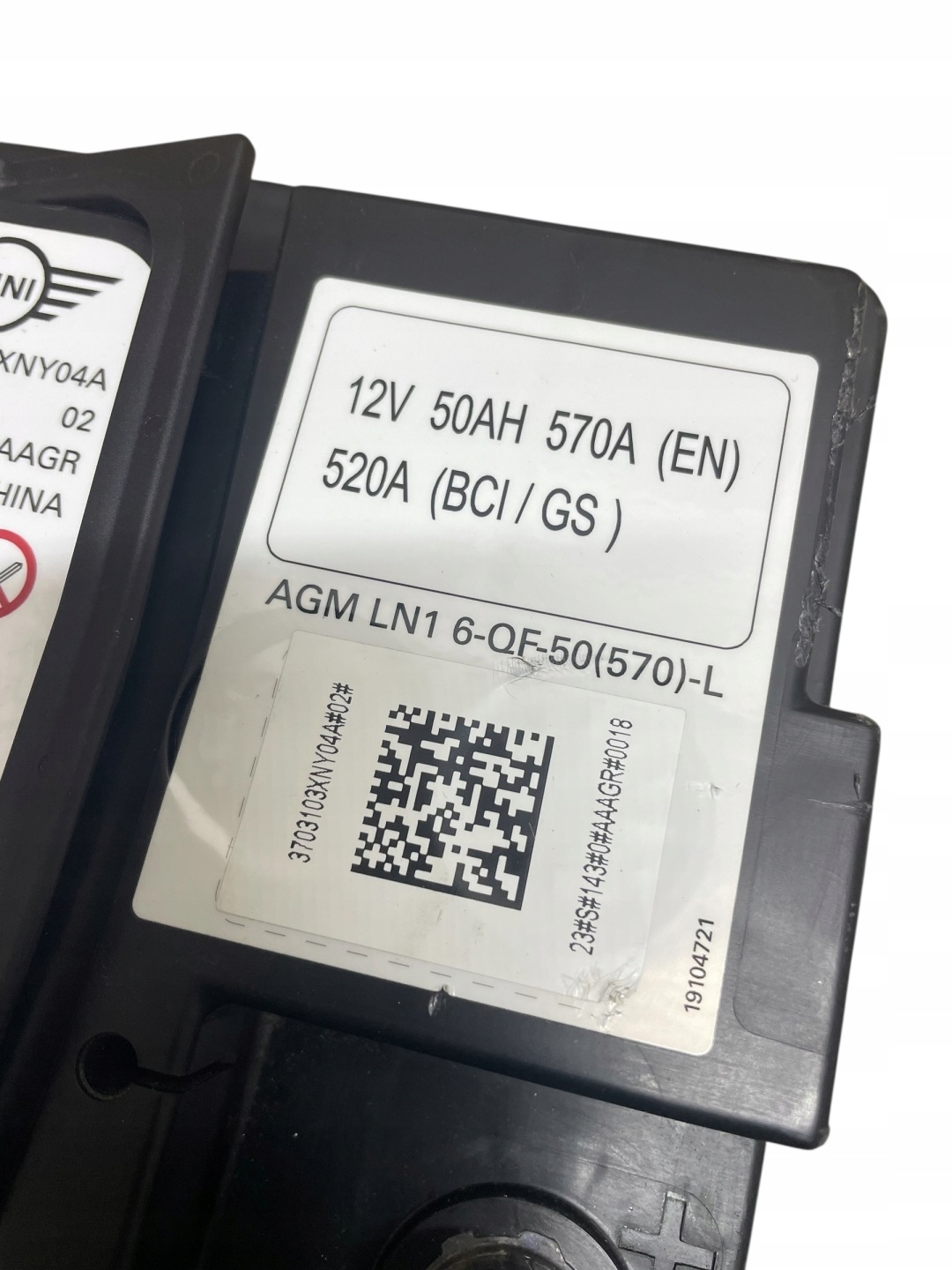 Batteria AGM START-STOP 12V 50AH 570A MINI 2023R Originale