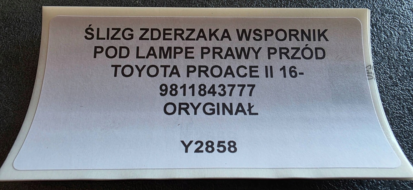 support console of a bumper below LAMPE right front TOYOTA PROACE II 16- original