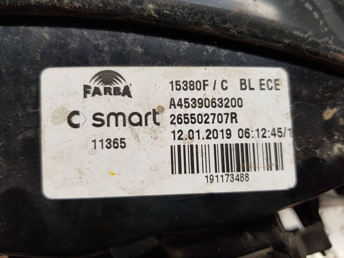 light right rear part A4539063200 SMART FORFOUR II 14
