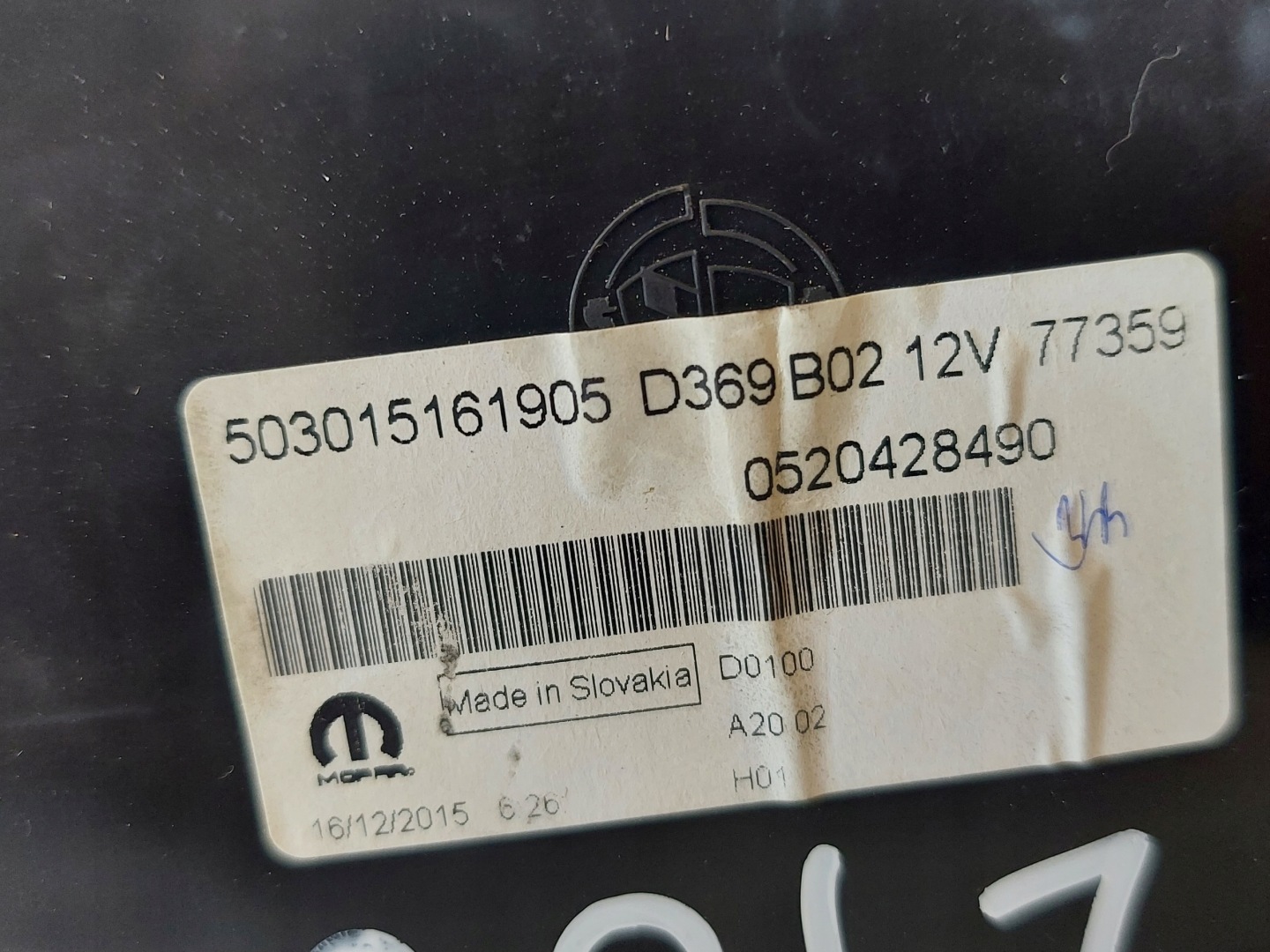 dials clock FIAT DOBLO II 2016R 1.6 D 503015161905
