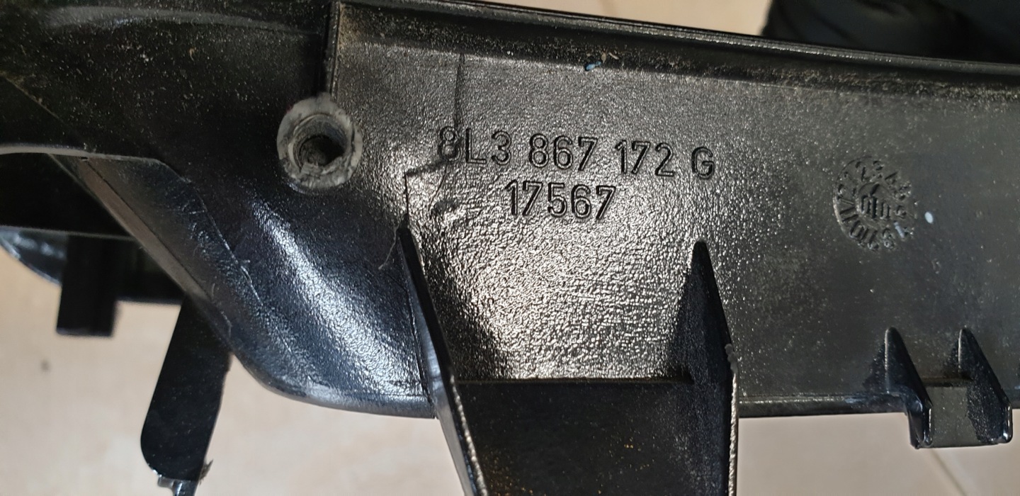 handle bracket door right front AUDI A3 8L 3D DEKOR PIANO OE EU