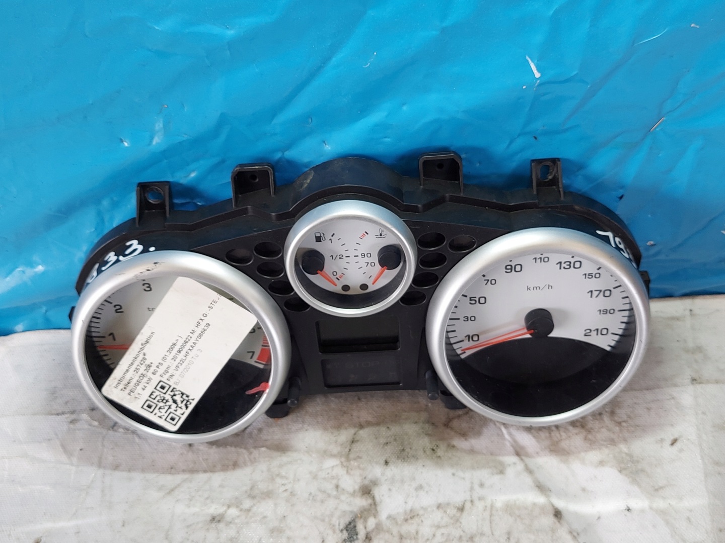 dials clock PEUGEOT 206 1.1 B 9673798980
