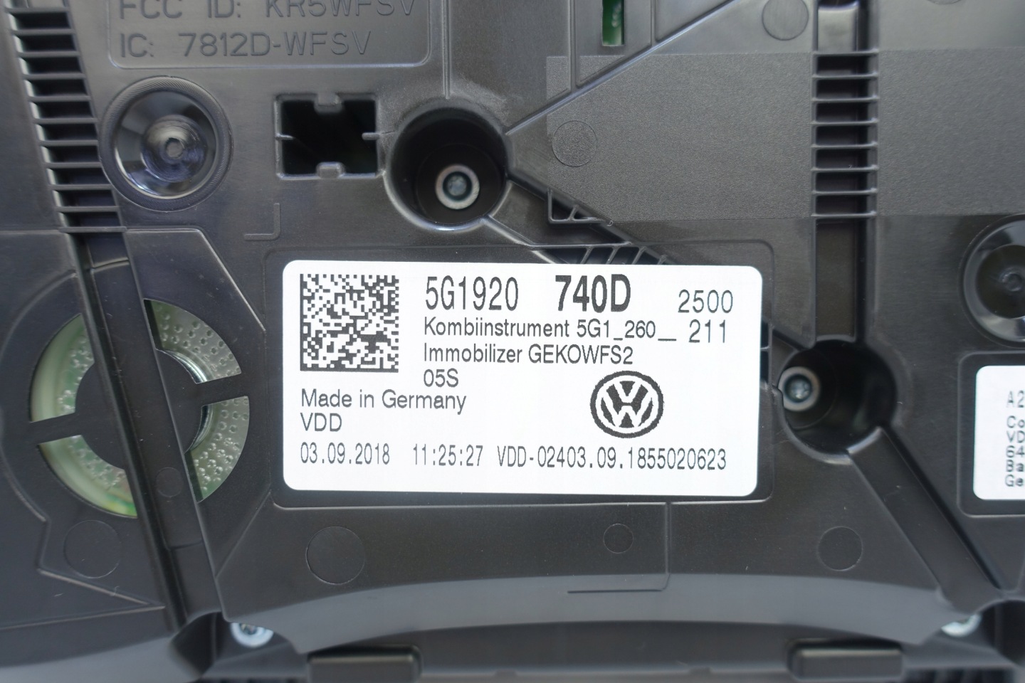 dials dials VW GOLF VII 7 5G 47436KM 5G1920740D