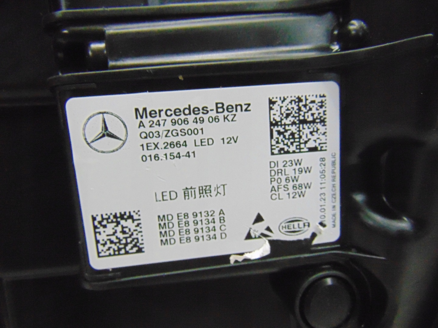 LEUCHTE VORNE VORNE MERCEDES GLA W247