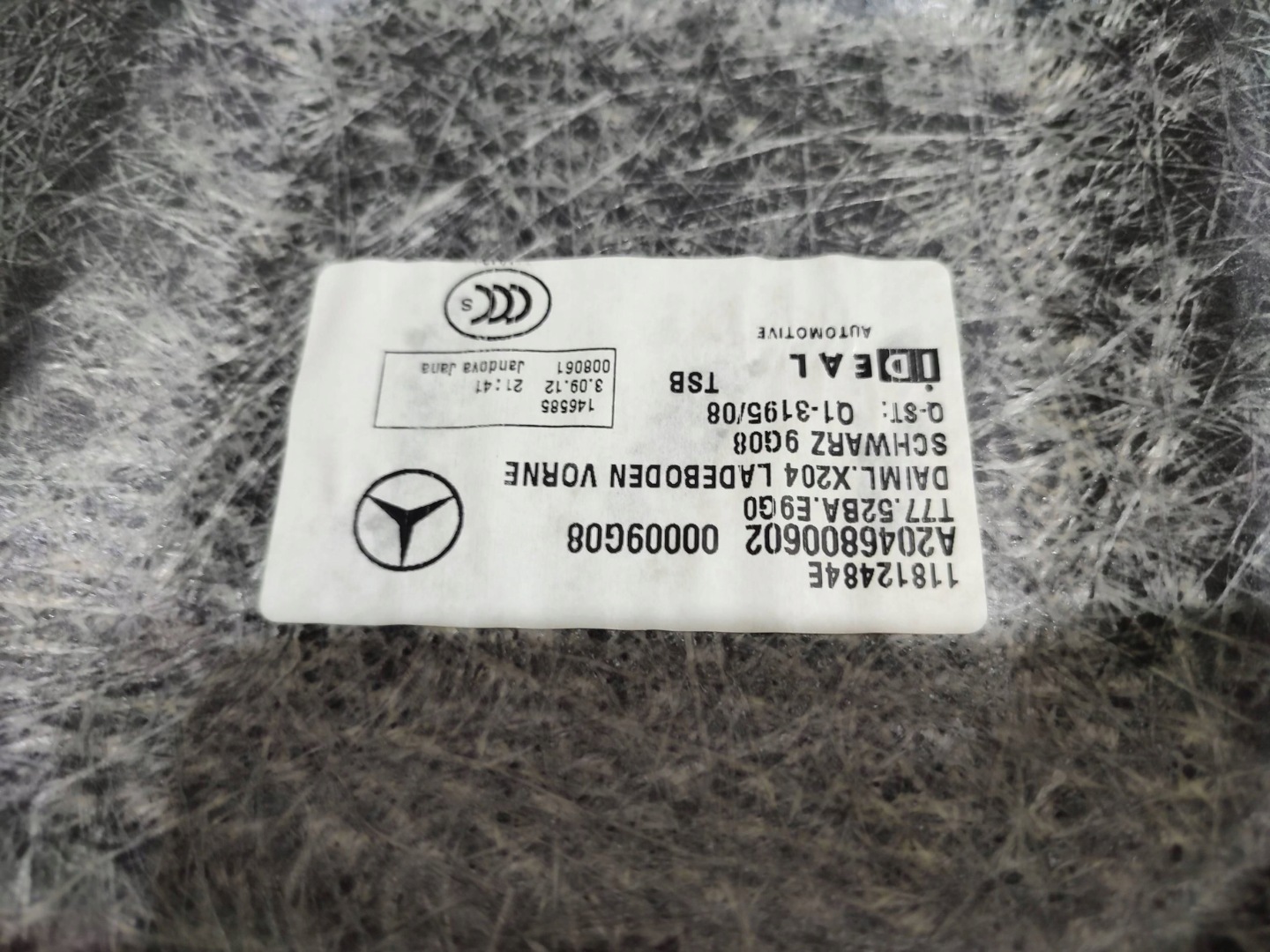 Mercedes-Benz GLK (X204) 2013 mats boot
