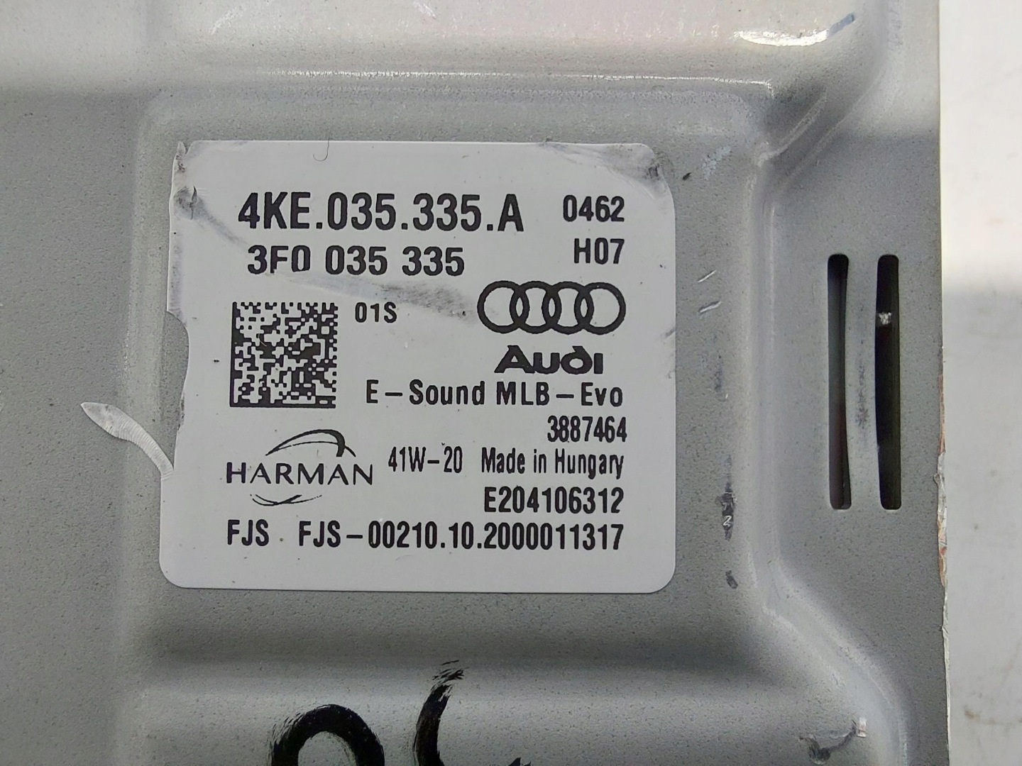 Audi Q8 E-TRON SUV 4KE control unit module dzwieku of the engine 4ke035335a
