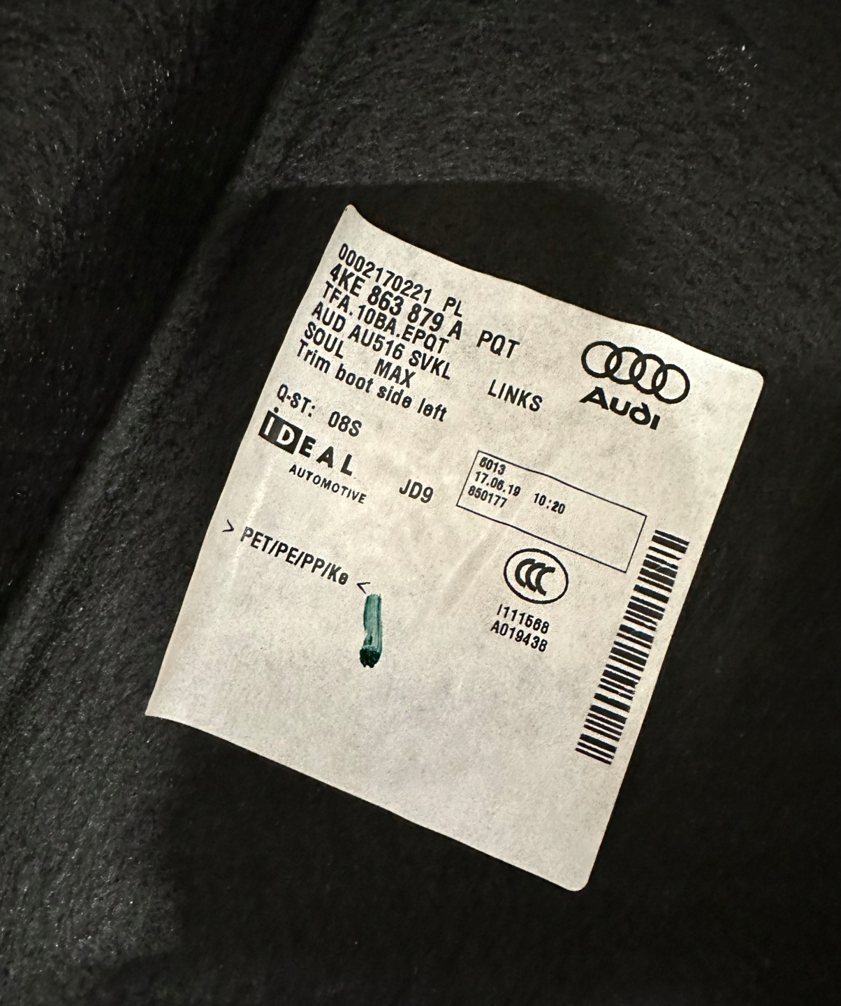 AUDI E TRON 4KE mats boot upholstery 47 km DEMO