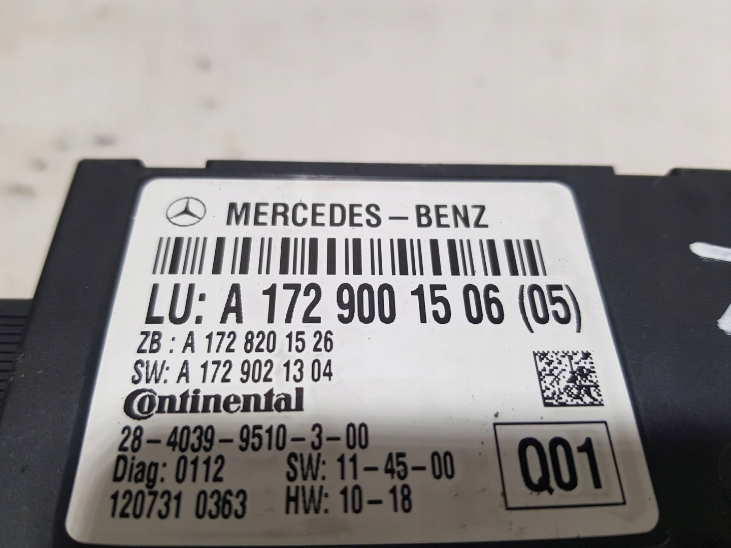 MERCEDES SLK R172 SLC W172 module control unit roofs A1729001506