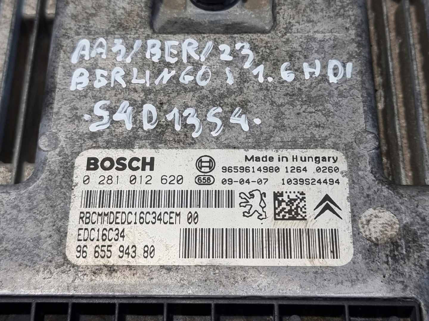 computer Centralina Motore BOSCH 0281012620 CITROEN BERLINGO e LIFT 1.6 HDI
