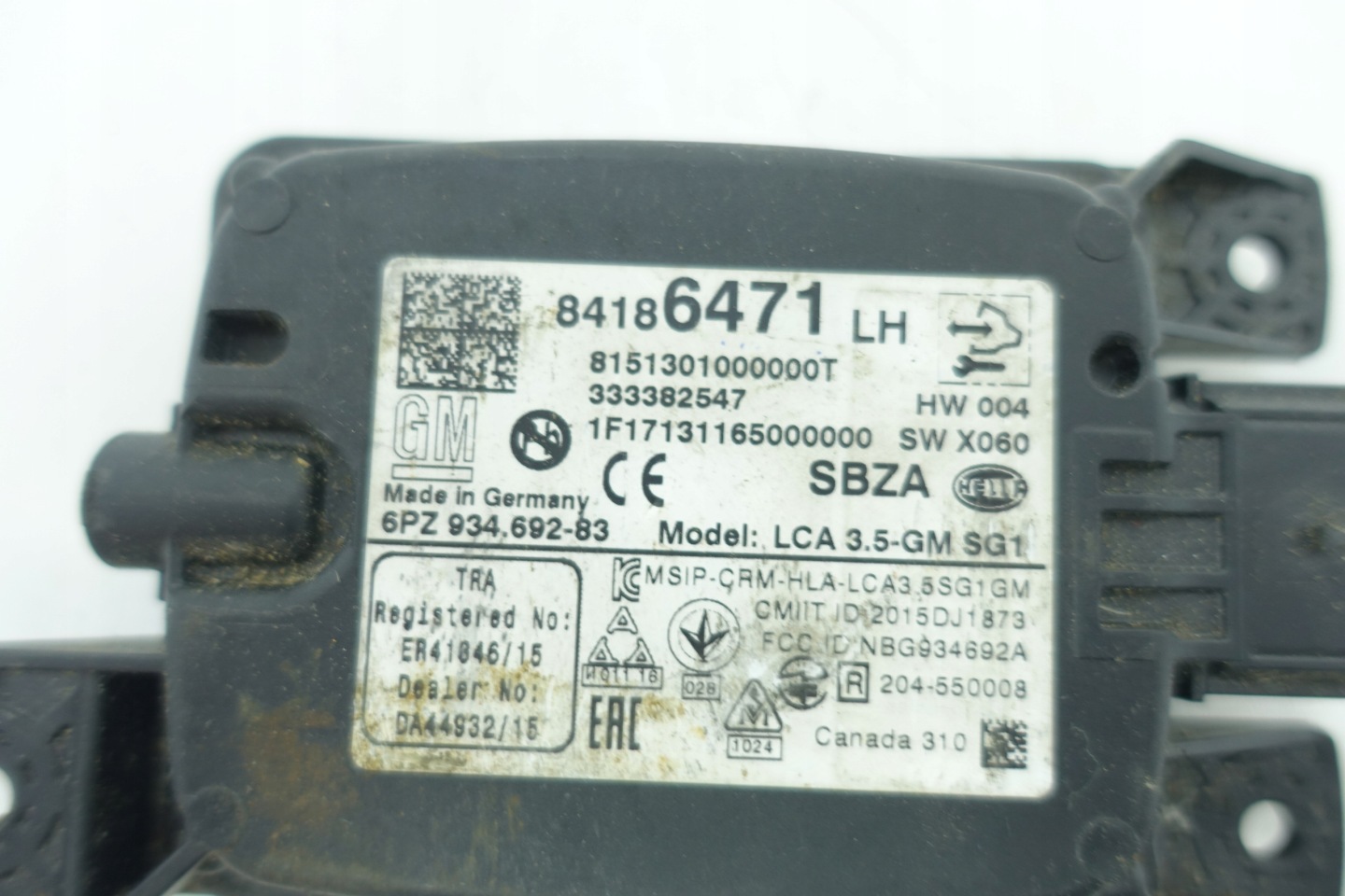 RADAR control unit SYSTEM MARTWEGO POLA left OPEL INSIGNIA B 84186471