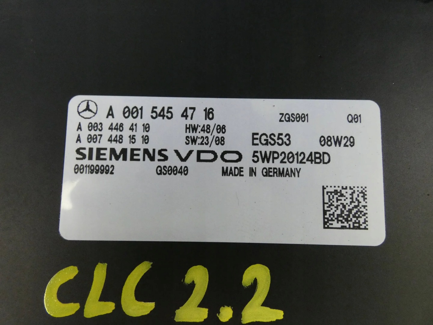 MERCEDES CLC W203 CL203 C W204 2.2 CDI modulo Centralina cambio ingranaggi