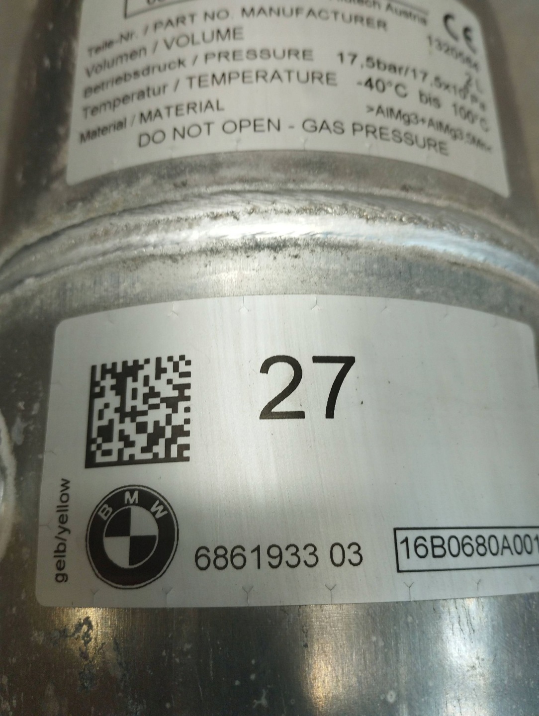 BMW 7 G11 serbatoio Dell’aria 6861933
