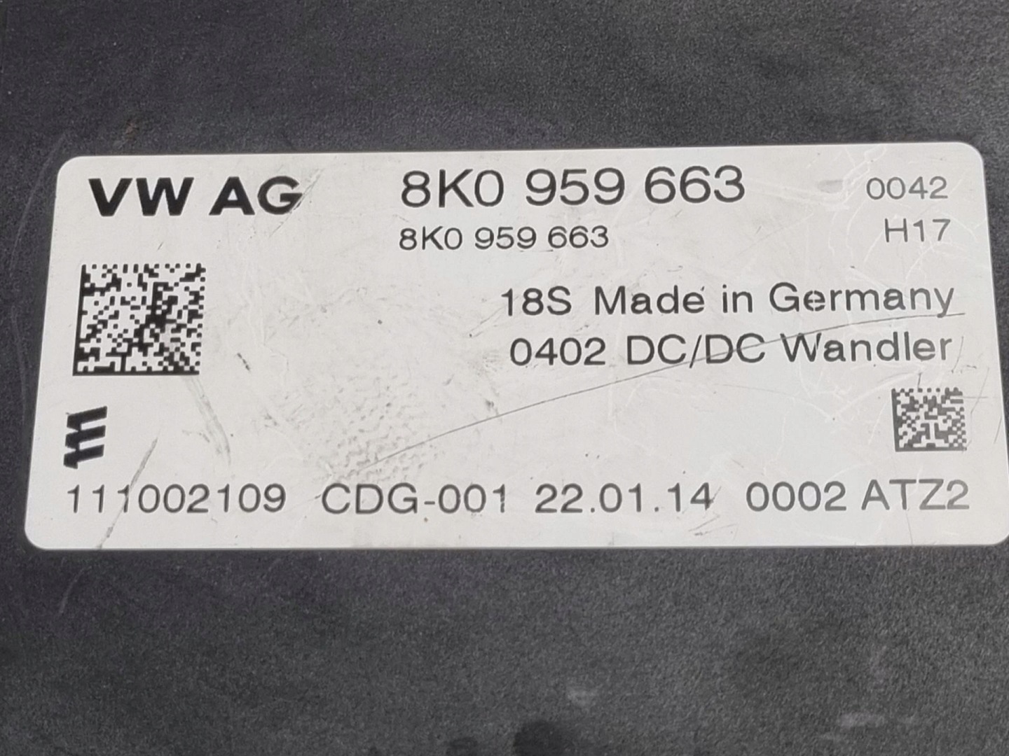 modul elektrická brzda Audi A4 B8 facelift 2014 8K0959663
